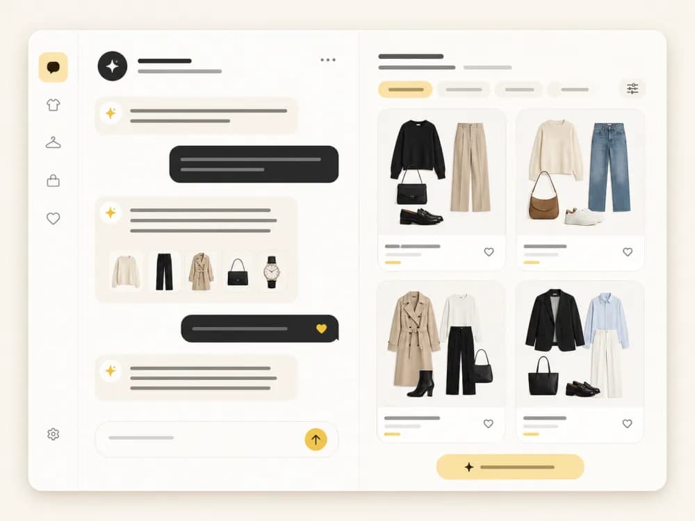 AI stylist chat suggesting outfits from your own wardrobe